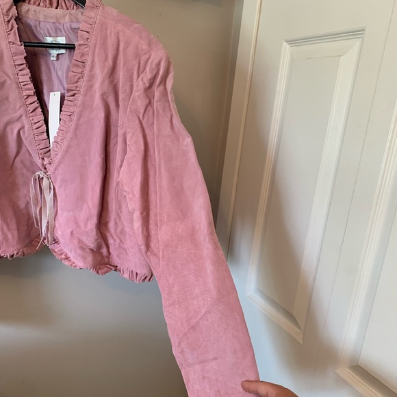 NWT / Alice Blue / XXL / Genuine Leather (Suede) / Cropped Jacket - Picture 5 of 12